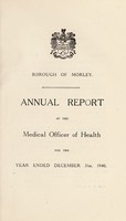 view [Report 1940] / Medical Officer of Health, Morley Borough.