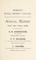 view [Report 1938] / Medical Officer of Health, Morpeth R.D.C.