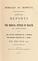 view [Report 1925] / Medical Officer of Health, Morpeth U.D.C. / Borough.
