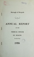 view [Report 1958] / Medical Officer of Health, Morpeth U.D.C. / Borough.