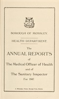 view [Report 1947] / Medical Officer of Health, Mossley Borough.