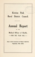 view [Report 1925] / Medical Officer of Health, Kiveton Park R.D.C.