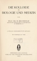 view Die kolloide in biologie und medizin / H. Bechhold.