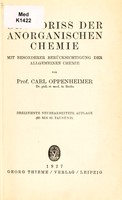 view Grundriss der anorganischen Chemie mit besonderer Berücksichtigung der allgemeinen Chemie / von Carl Oppenheimer.