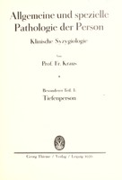 view Allgemeine und spezielle Pathologie der Person : klinische Syzygiologie / von Fr. Kraus.