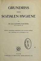 view Grundriss der sozialen Hygiene / von Alfons Fischer.