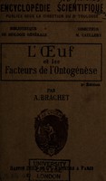 view L'œuf et les facteurs de l'ontogénèse / par A. Brachet.