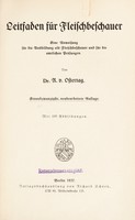 view Lehrbuch für Fleischbeschauer : eine Anweisung für die Ausbildung und für die amtlichen Prüfungen / von R. v. Ostertag.