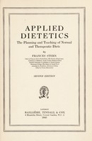 view Applied dietetics : the planning and teaching of normal and therapeutic diets / by Frances Stern.