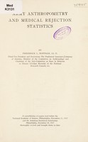 view Army anthropometry and medical rejection statistics / by Frederick L. Hoffman.