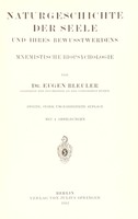 view Naturgeschichte der seele und ihres bewusstwerdens : mnemistische biopsychologie / von dr. Eugen Bleuler.