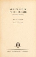 view Verstehende Psychologie; Erlebnislehre : Ein Lehrbuch / [Hans W. Gruhle].