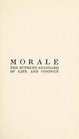 view Morale : the supreme standard of life and conduct / by G. Stanley Hall.