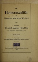 view Die Homosexualität des Mannes und des Weibes.