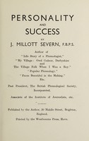 view Personality and success / by J. Millott Severn.