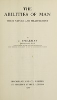 view The abilities of man : their nature and measurement / by C. Spearman.