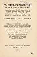 view Practical prevenception, or, The technique of birth control : for the medical profession only.