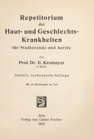 view Repetitorium der Haut- und Geschlechtskrankheiten für Studierende und Aerzte / von E. Kromayer.