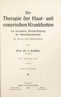 view Die Therapie der Haut- und venerischen Krankheiten : mit besonderer Berücksichtigung der Behandlungstechnik für Ärzte und Studierende / von J. Schäffer.