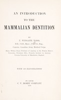 view An introduction to the mammalian dentition / by T. Wingate Todd.