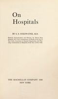 view On hospitals / by S.S. Goldwater.