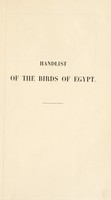 view Handlist of the birds of Egypt / by M.J. Nicoll.