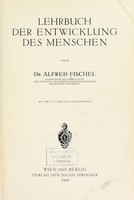 view Lehrbuch der Entwicklung des Menschen / von Alfred Fischel.