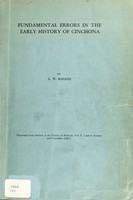 view Fundamental errors in the early history of cinchona / by A.W. Haggis.