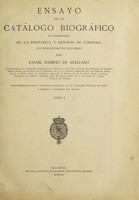 view Ensayo de un catálogo biográfico de escritores de la provincia y diócesis de Córdoba con descripción de sus obras / por Rafael Ramírez de Arellano.