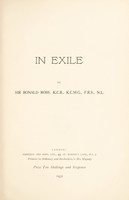 view In exile / by Sir Ronald Ross.