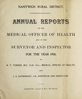 view [Report 1900] / Medical Officer of Health, Nantwich R.D.C.