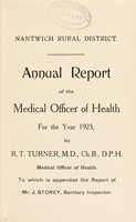 view [Report 1925] / Medical Officer of Health, Nantwich R.D.C.