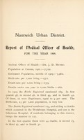 view [Report 1909] / Medical Officer of Health, Nantwich U.D.C.