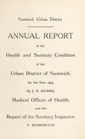 view [Report 1923] / Medical Officer of Health, Nantwich U.D.C.