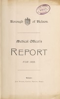 view [Report 1905] / Medical Officer of Health, Nelson Borough.