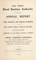 view [Report 1909] / Medical Officer of Health, New Forest R.D.C.