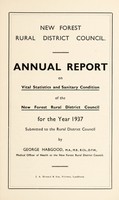 view [Report 1937] / Medical Officer of Health, New Forest R.D.C.