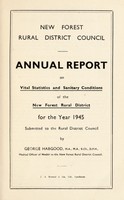 view [Report 1945] / Medical Officer of Health, New Forest R.D.C.