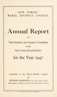 view [Report 1947] / Medical Officer of Health, New Forest R.D.C.