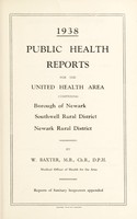 view [Report 1938] / Medical Officer of Health, Newark Borough, Southwell R.D.C., Newark R.D.C.