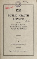 view [Report 1958] / Medical Officer of Health, Newark Borough, Southwell R.D.C., Newark R.D.C.