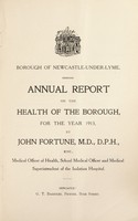 view [Report 1913] / Medical Officer of Health, Newcastle-under-Lyme Borough.