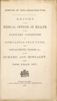 view [Report 1877] / Medical Officer of Health, Newcastle-upon-Tyne City & County.