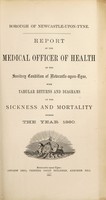 view [Report 1880] / Medical Officer of Health, Newcastle-upon-Tyne City & County.