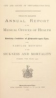 view [Report 1900] / Medical Officer of Health, Newcastle-upon-Tyne City & County.