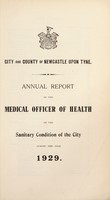view [Report 1929] / Medical Officer of Health, Newcastle-upon-Tyne City & County.