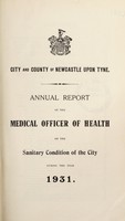 view [Report 1931] / Medical Officer of Health, Newcastle-upon-Tyne City & County.