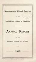 view [Report 1925] / Medical Officer of Health, Newmarket R.D.C.