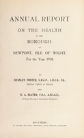 view [Report 1918] / Medical Officer of Health, Newport (Isle of Wight) Borough.