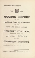 view [Report 1906] / Medical Officer of Health, Newquay (Cornwall) Town & U.D.C.